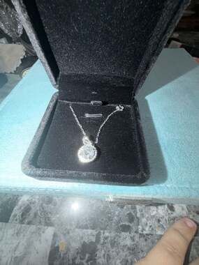 GRA Certified 2.0ct 8.0mm Round Moissanite Halo Pendant Necklace